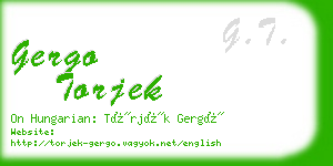 gergo torjek business card